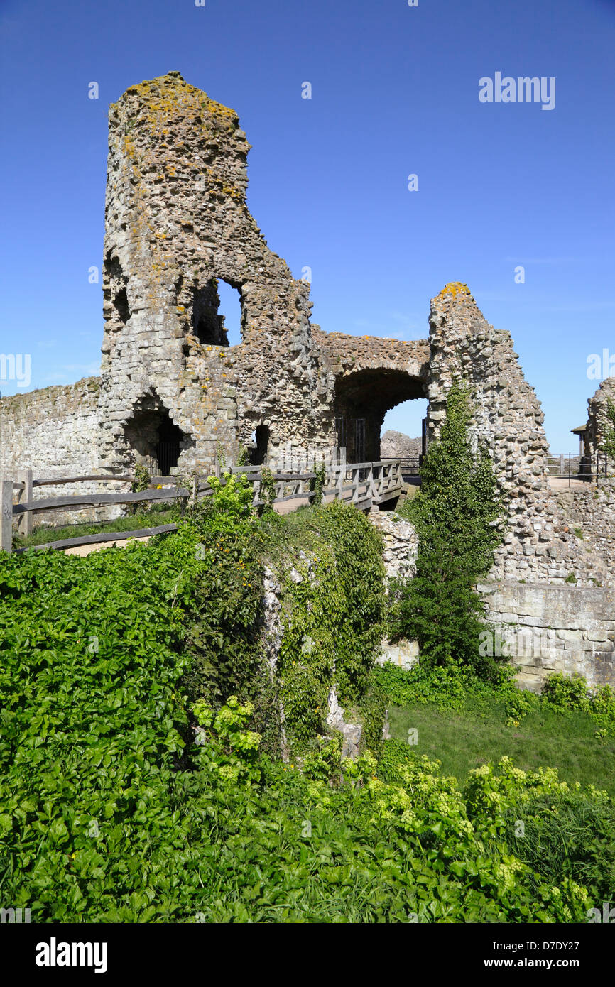 Pevensey Castle Ruinen East Sussex England UK GB Stockfoto