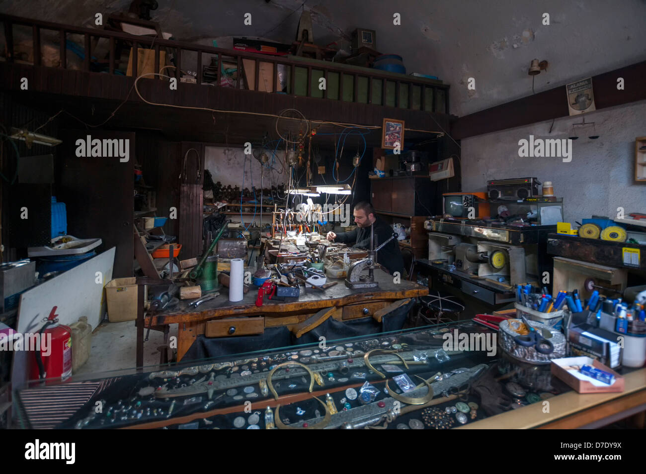 Silber Schmuck-Workshop im großen Basar, Istanbul, Türkei Stockfoto