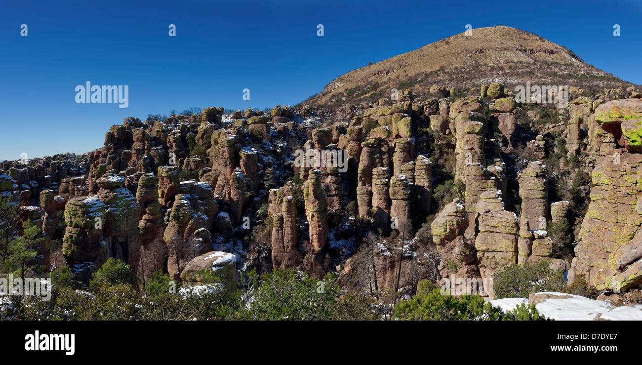 Land des Stand-Up Felsen vulkanischen Rhyolith Ablagerung, Chiricahua National Monument, Arizona Stockfoto