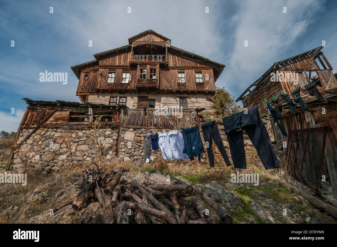 Traditionellen Holzhaus in Bolu, West Schwarzmeer-Region der Türkei Stockfoto