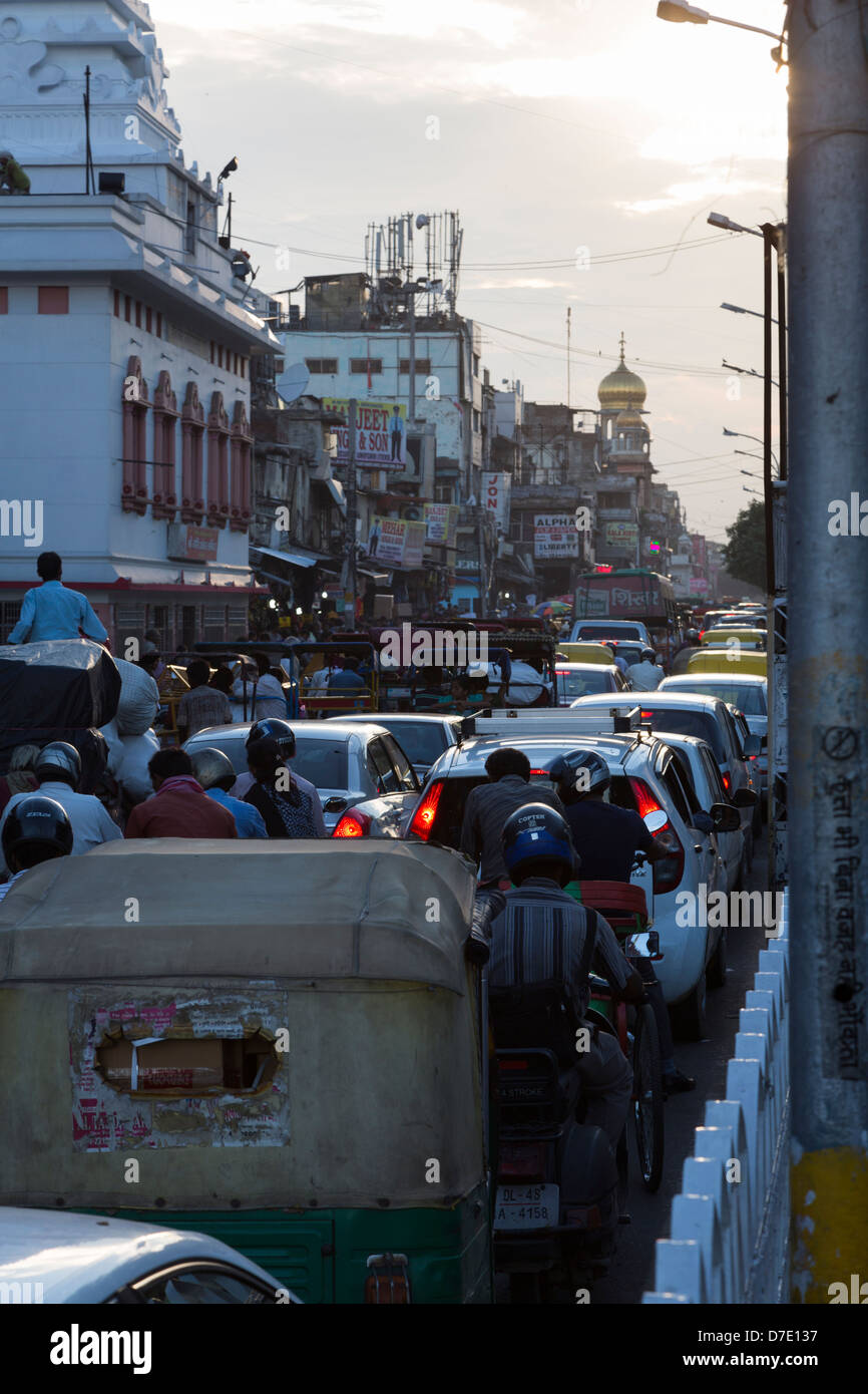 Überfüllten Straßen in New Dehli, Indien Stockfoto