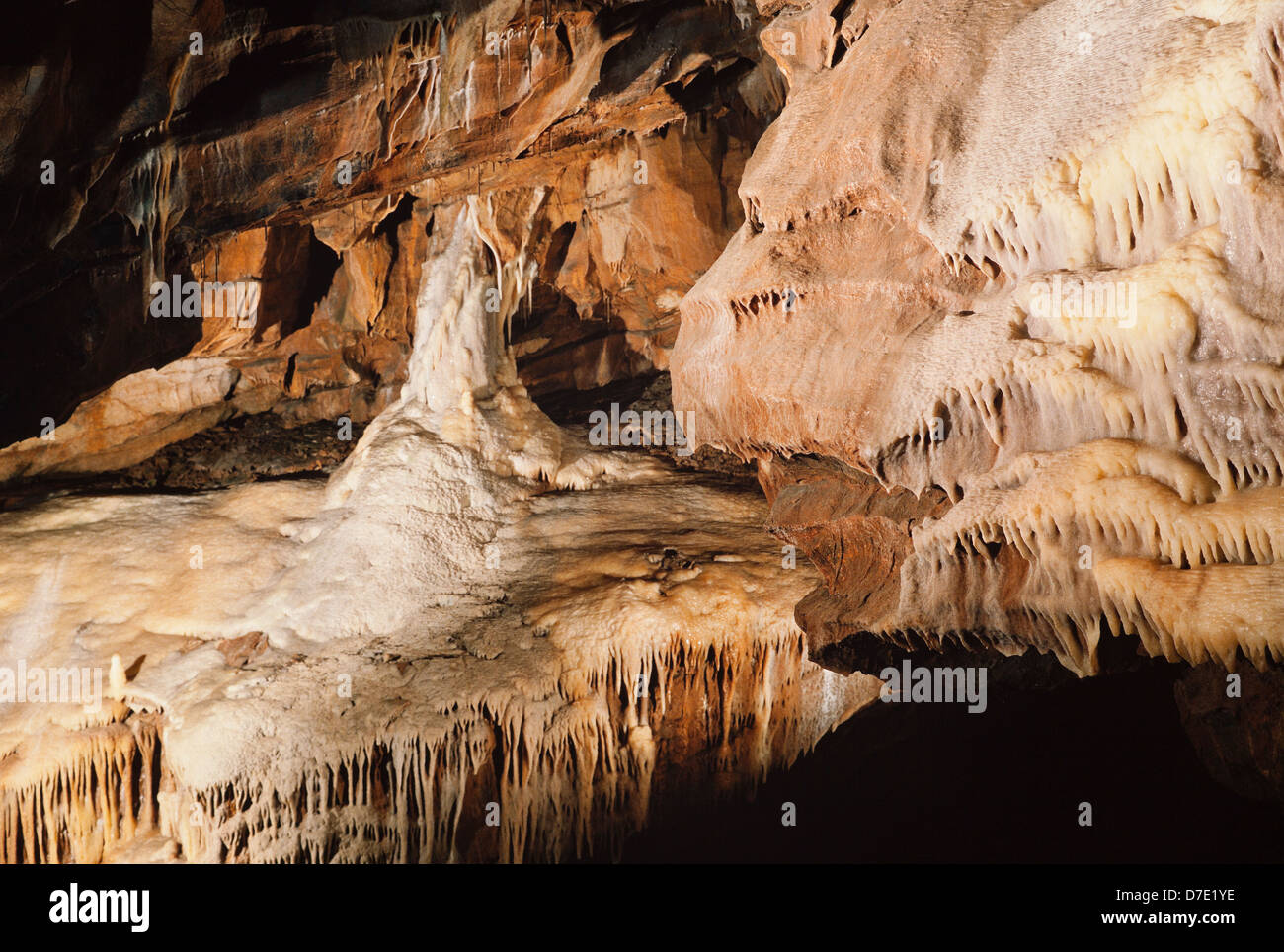 Gough Höhle, Cheddar, UK. Kalkstein-Formationen Stockfoto