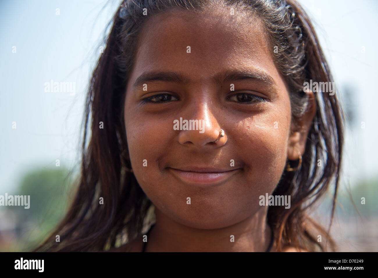 Junges Mädchen in Alt-Delhi, Indien Stockfoto
