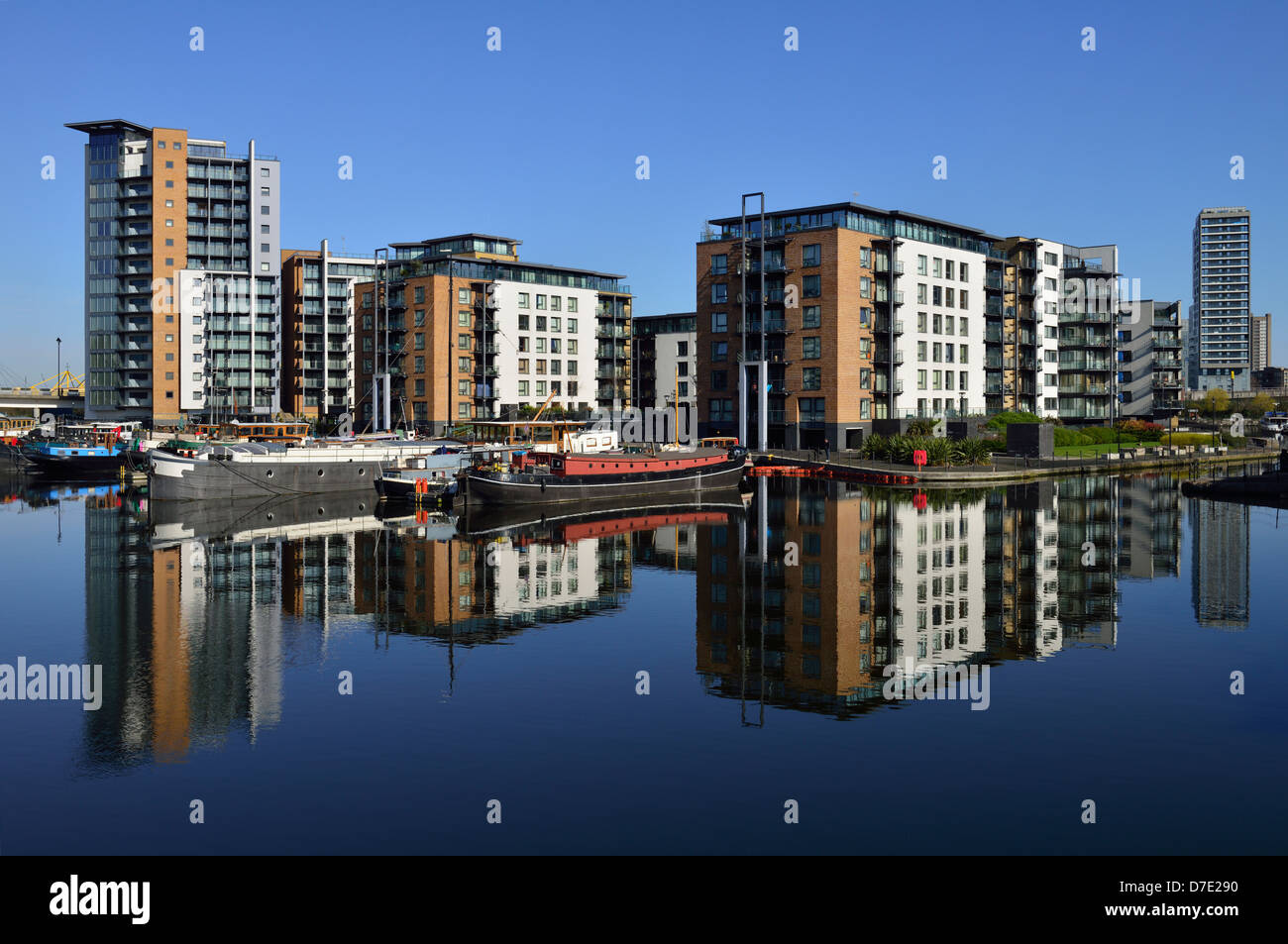 Blackwall Basin, Canary Wharf, London E14, Vereinigtes Königreich Stockfoto