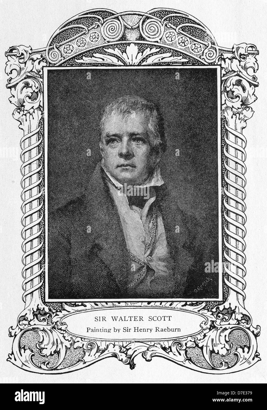 Schottischer Schriftsteller und Dichter Sir Walter Scott wird häufig als der Erfinder des historischen Romans gutgeschrieben. Stockfoto