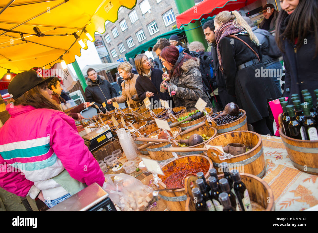 Borough Market am Samstag, London, Vereinigtes Königreich Stockfoto