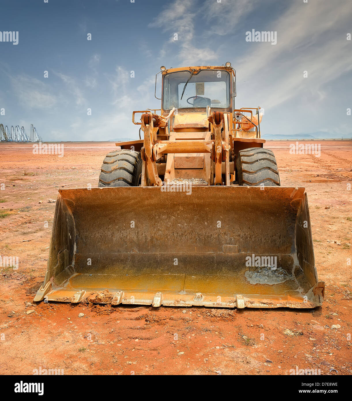 Bulldozer auf einer Baustelle Stockfoto