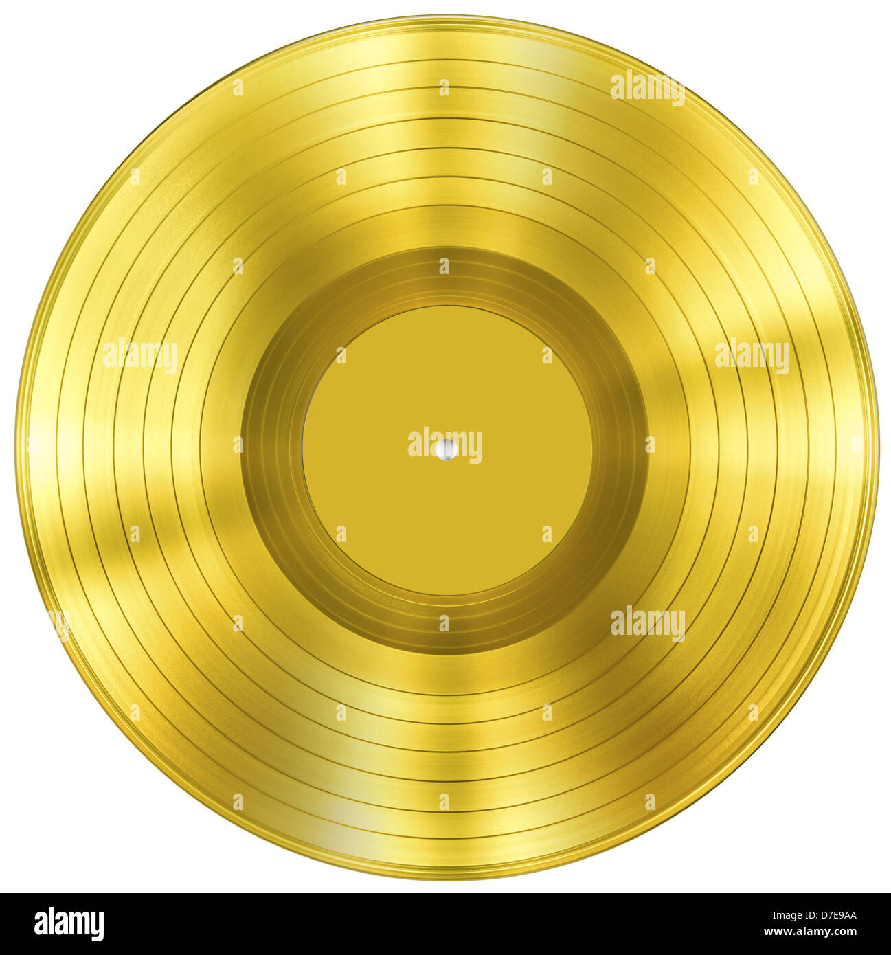 Goldene Schallplatte Musikpreis isoliert auf weiss Stockfoto