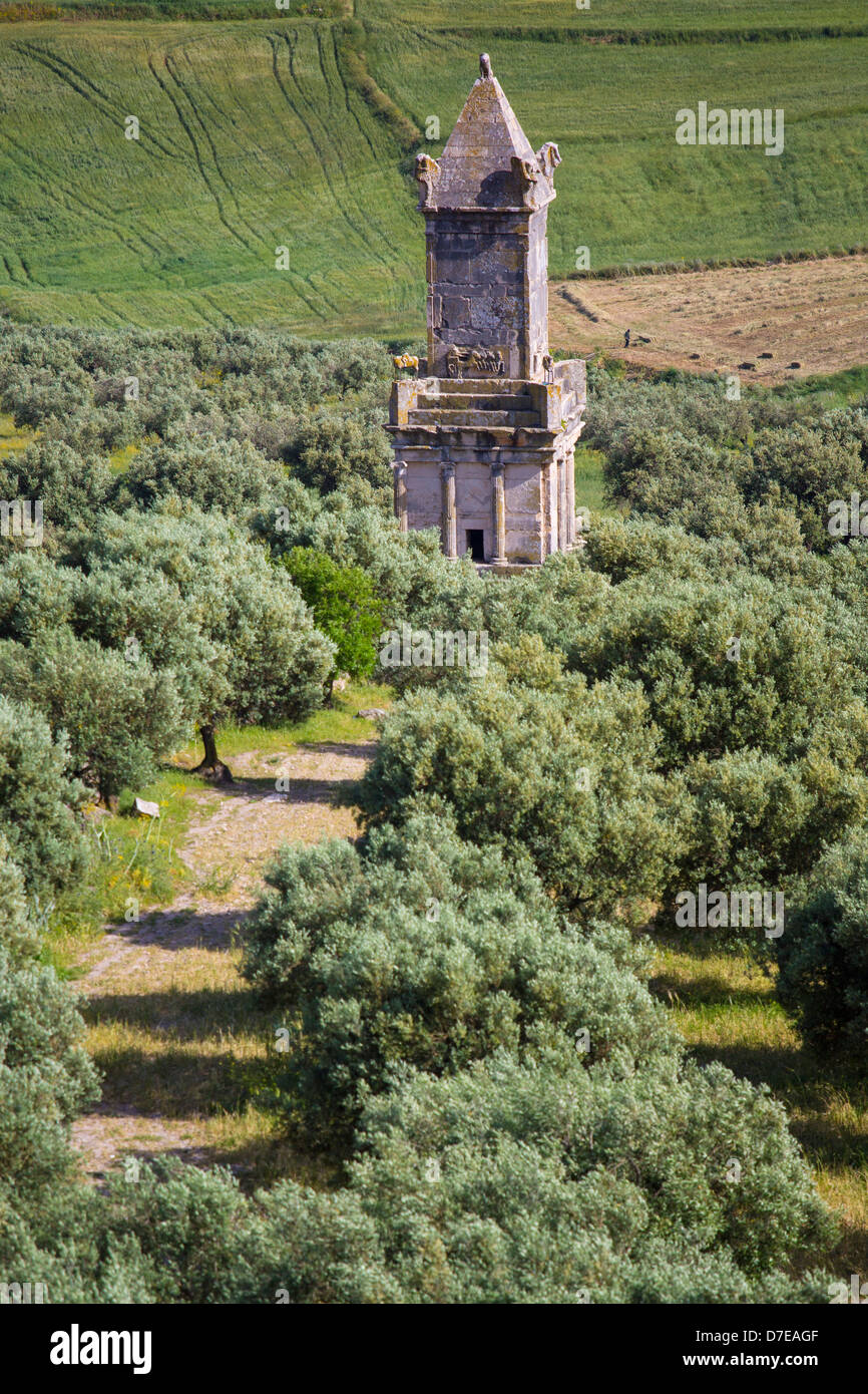 Lybico-punischen Mausoleum in der römischen Ruinen von Dougga in Tunesien Stockfoto