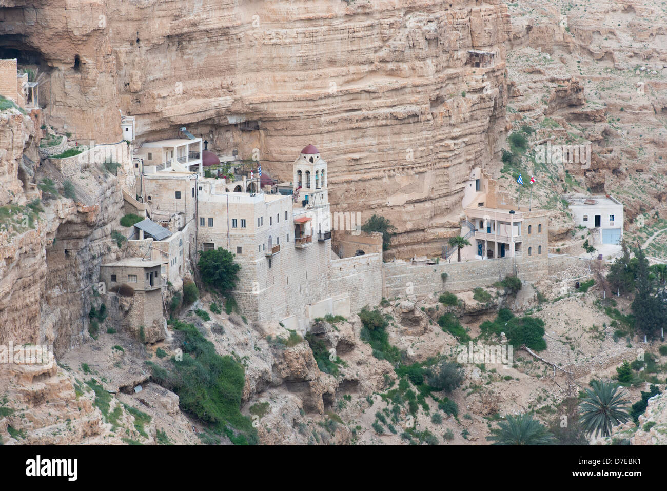 St.-Georgs Kloster zwischen Jerusalem und Jericho im Wadi Qelt, Israel Stockfoto