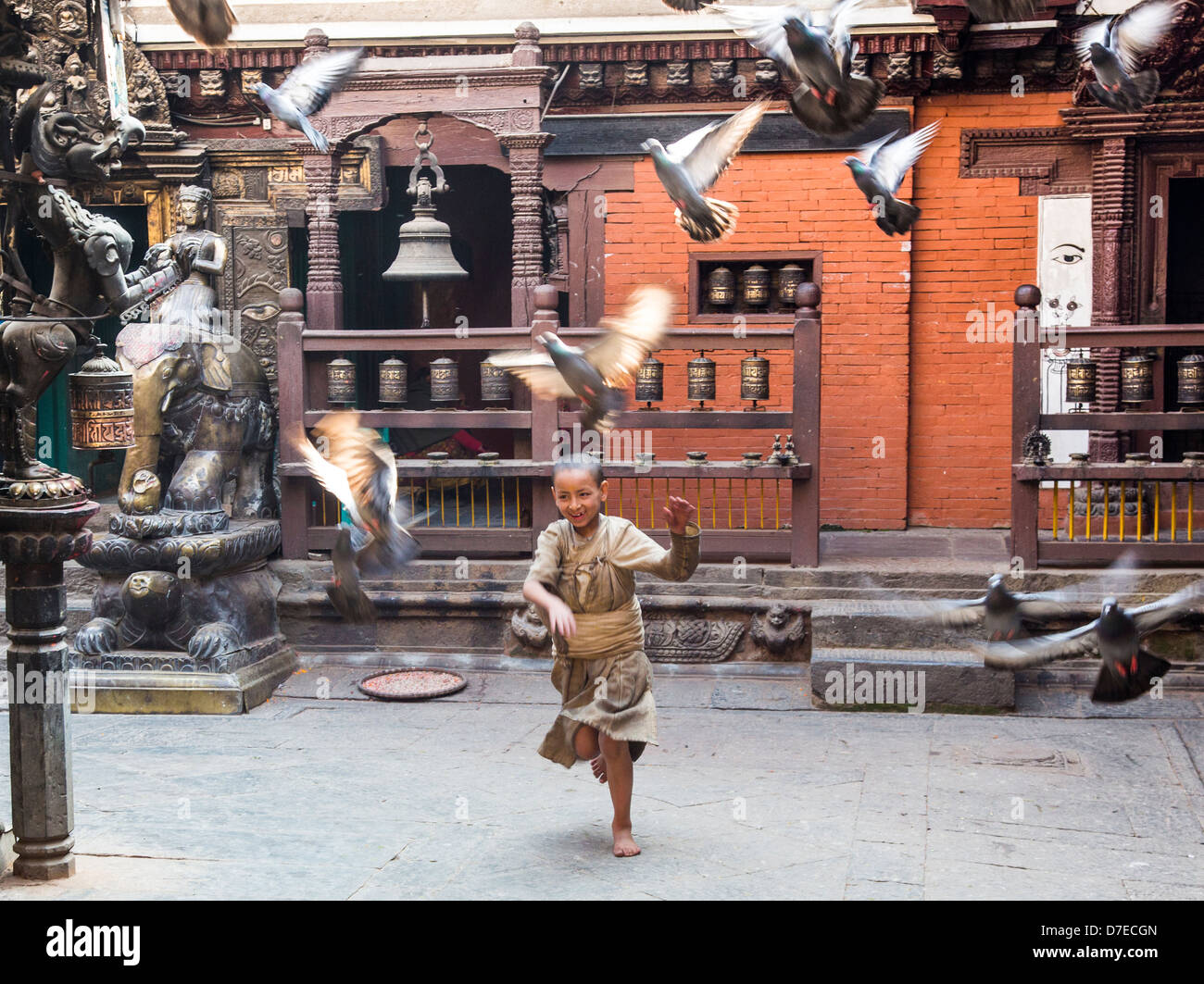 Golden Buddhistentempel oder Hiranya Varna Mahavihar, Patan (Lalitpur), Kathmandu, Nepal Stockfoto