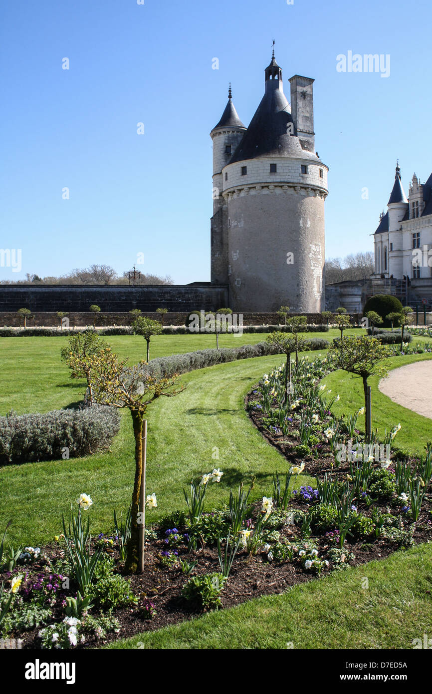 Chenonceau, Schlossturm Stockfoto