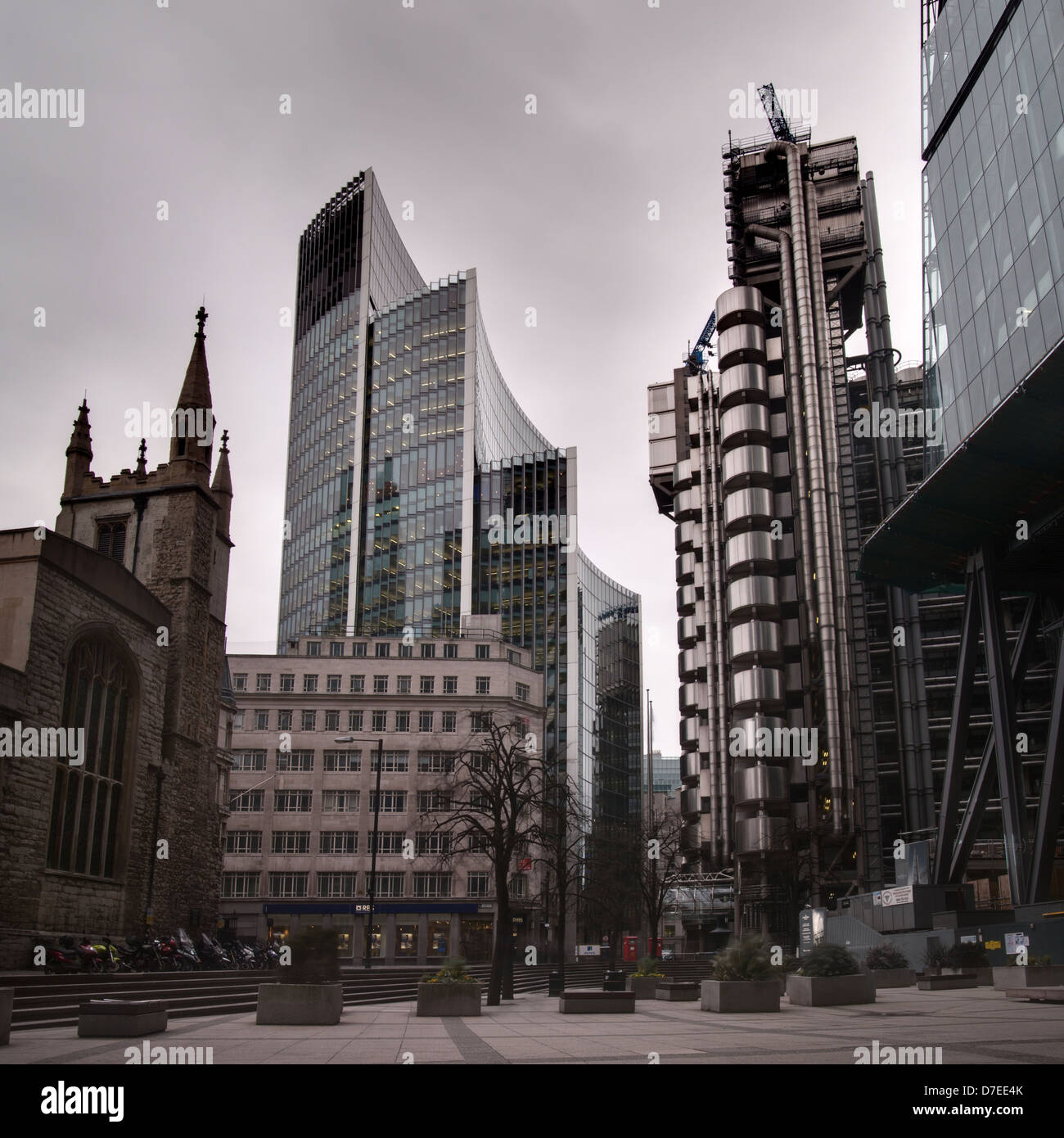 Lloyds building St Marys Axe in central London, England, UK Stockfoto
