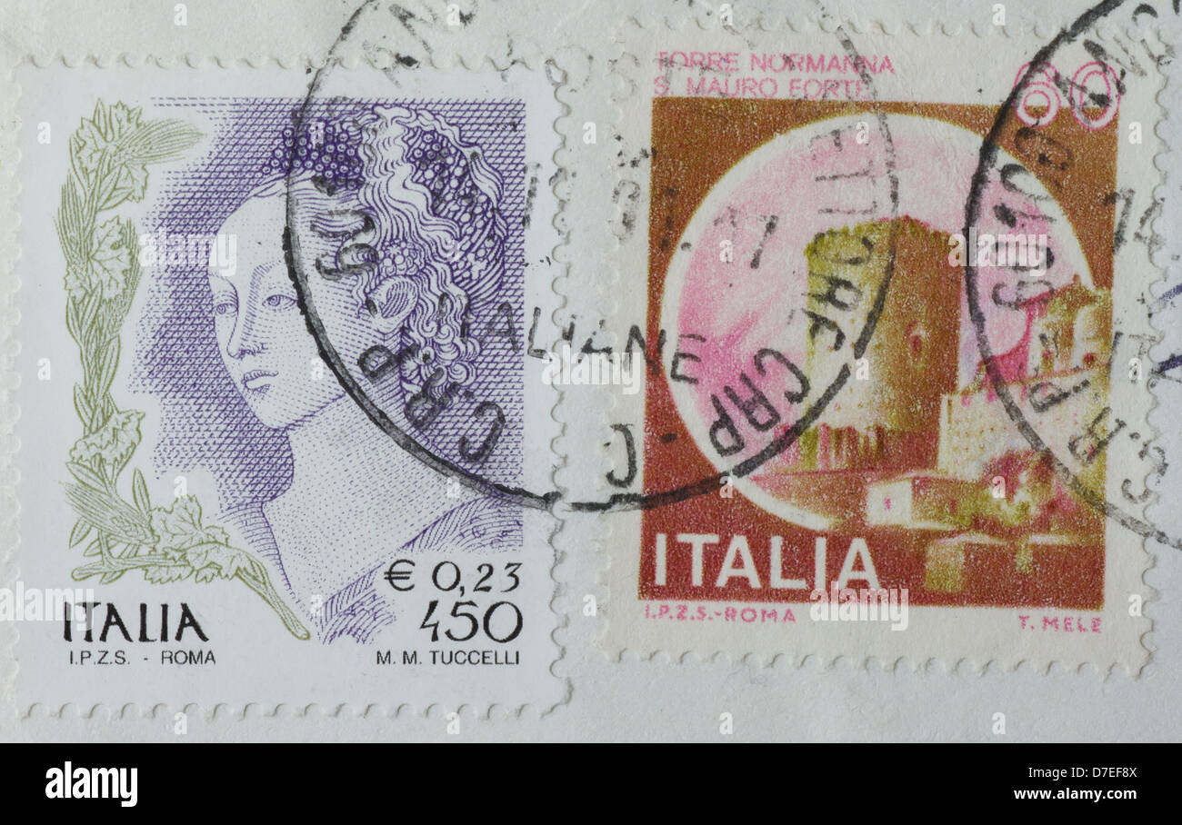 Briefmarke-Italien Stockfoto