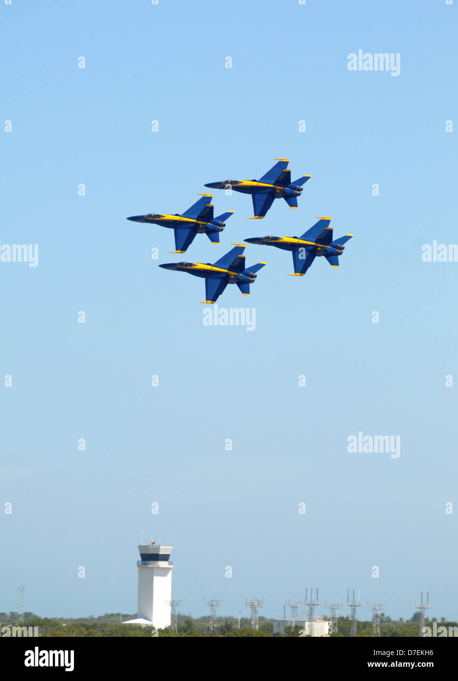 Der blaue Engel fliegen über Boca Chica Feld. Stockfoto