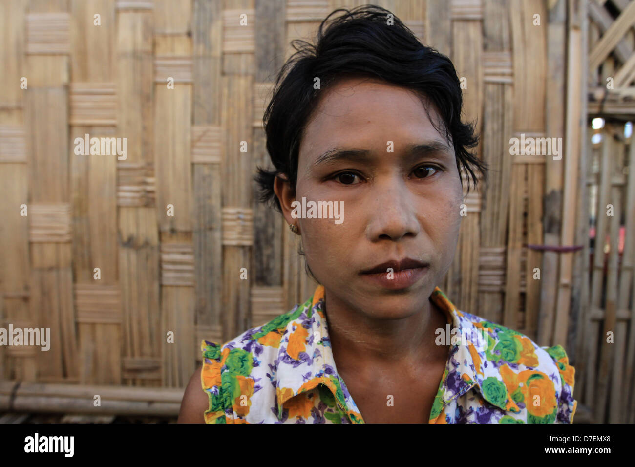 Rohingya-Flüchtlinge Frau im Rakhine-Staat von Myanmar. Stockfoto