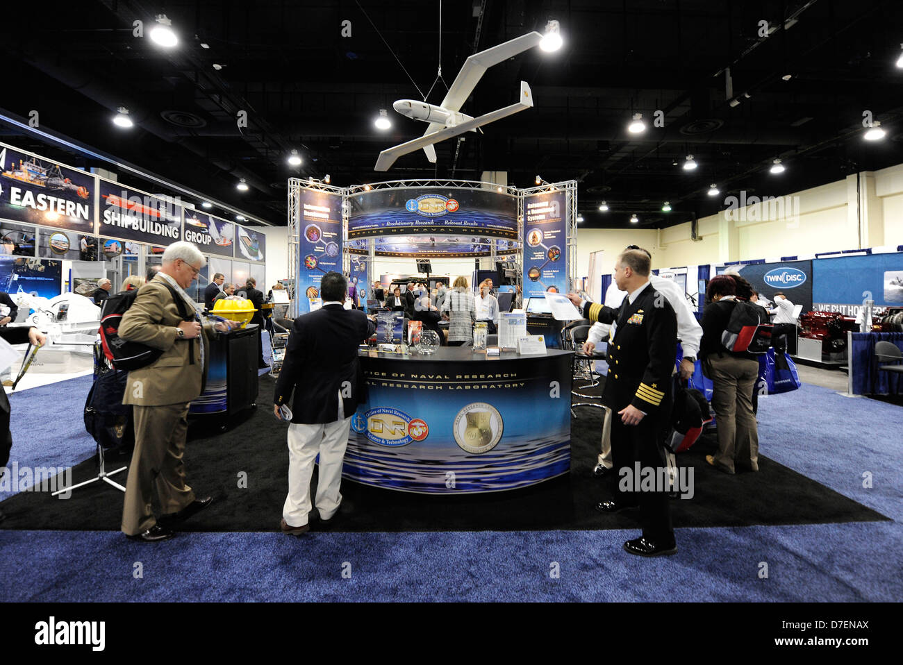 Das Office of Naval Research-Stand auf der Sea-Air-Space-Ausstellung. Stockfoto