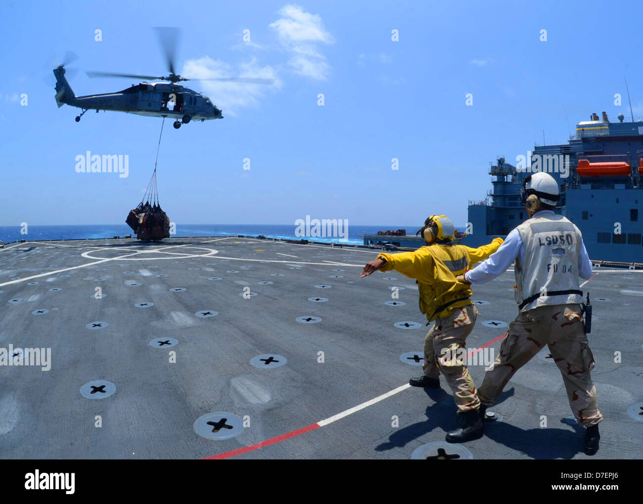 USS Carter Hall zurück. Stockfoto