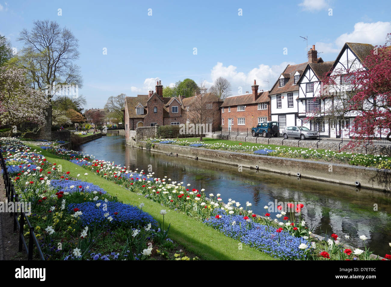 Westgate Gärten und Fluss Stour Canterbury Kent UK Stockfoto
