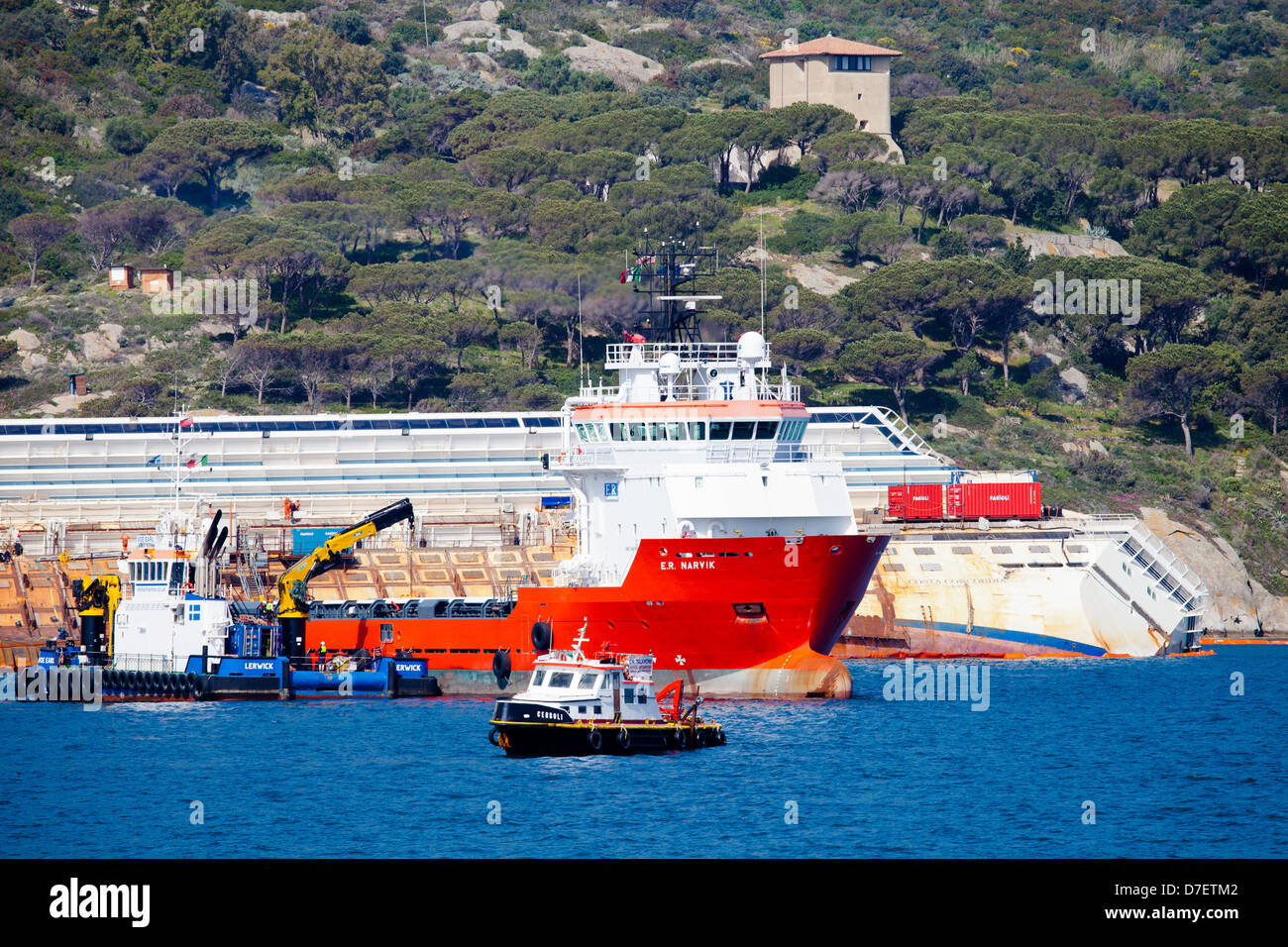 Costa Concordia Schiffbruch Stockfoto