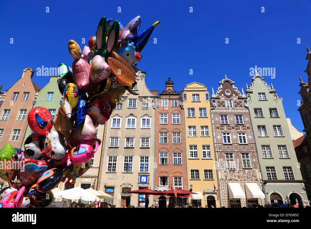 Danzig, Langer Markt, Dlugi Tark, langer Markt, Ballons zum Verkauf, Polen Stockfoto