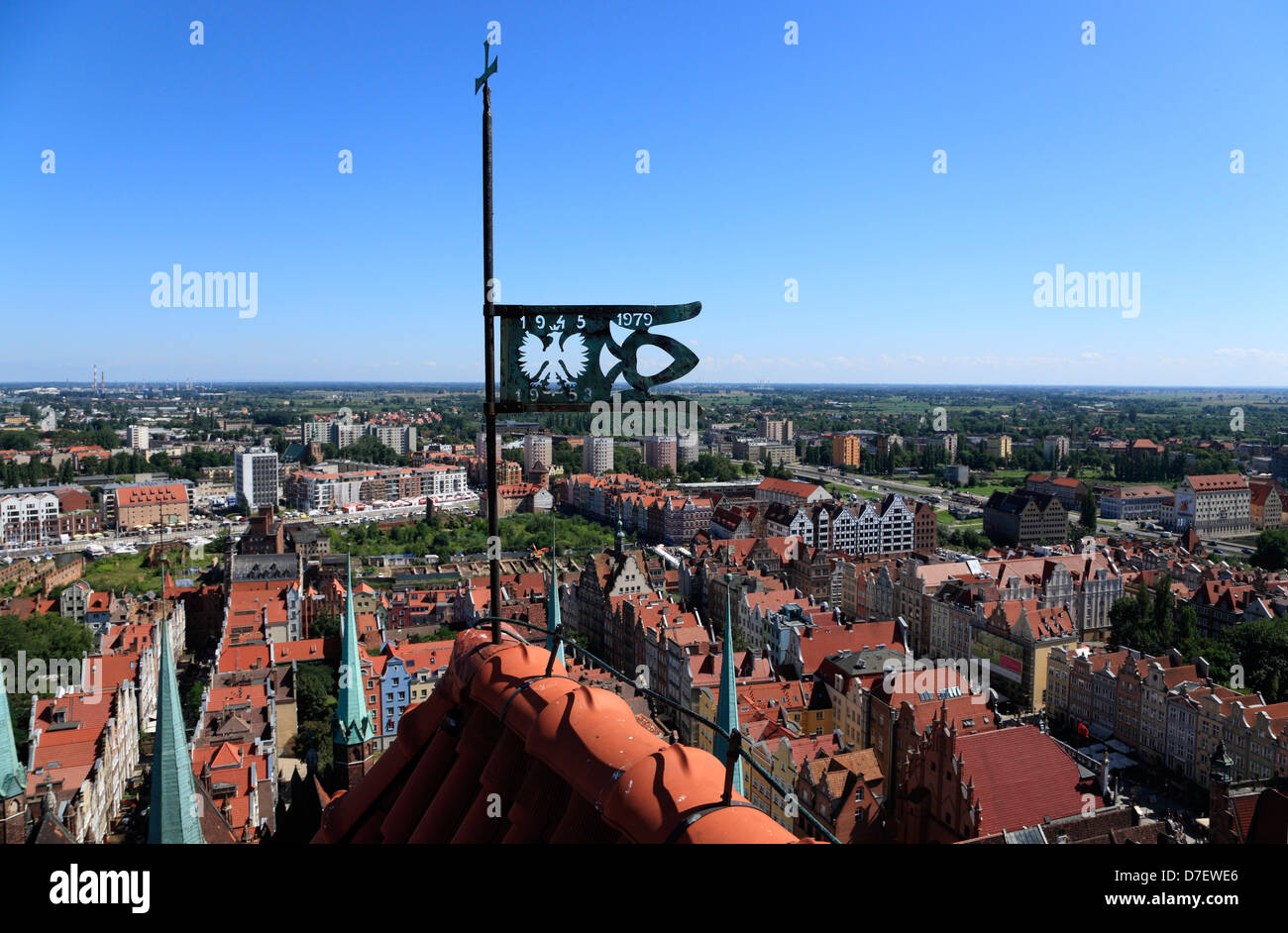 Danzig, Blick vom Turm der St. Marys Kirche, Polen Stockfoto