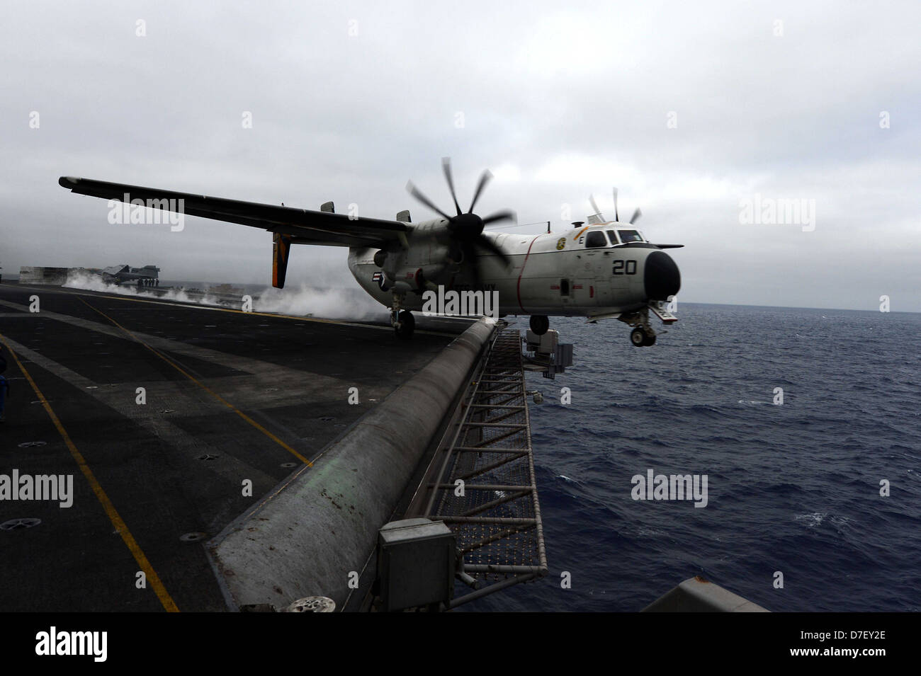 Eine C-2A Greyhound startet. Stockfoto