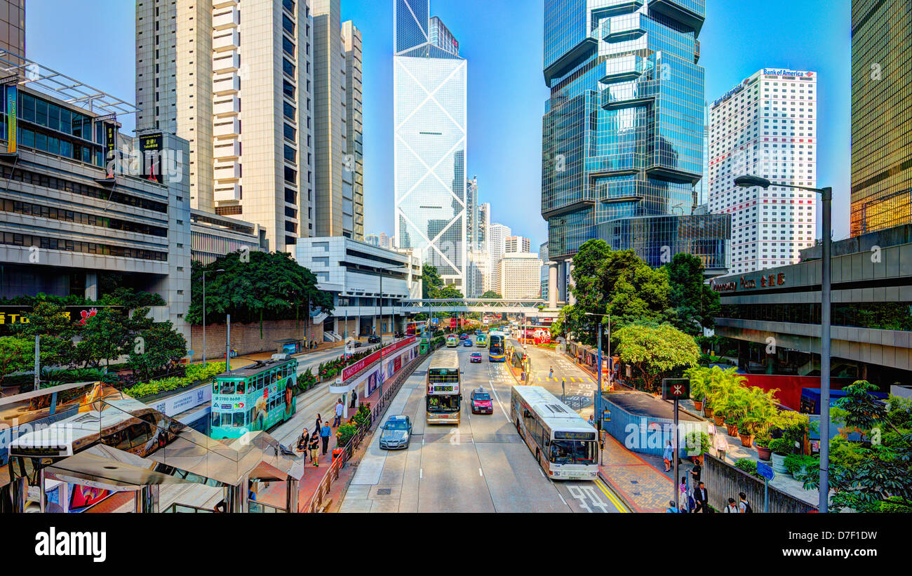 Stadtbild auf Hong Kong Island. Stockfoto