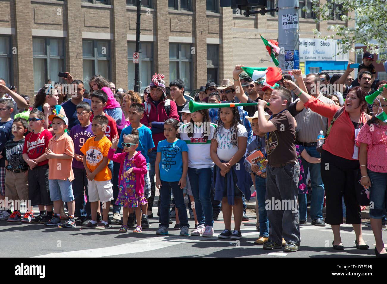 Die jährliche Parade Cinco De Mayo im Stadtteil mexikanisch-amerikanischen Südwesten Detroit. Stockfoto