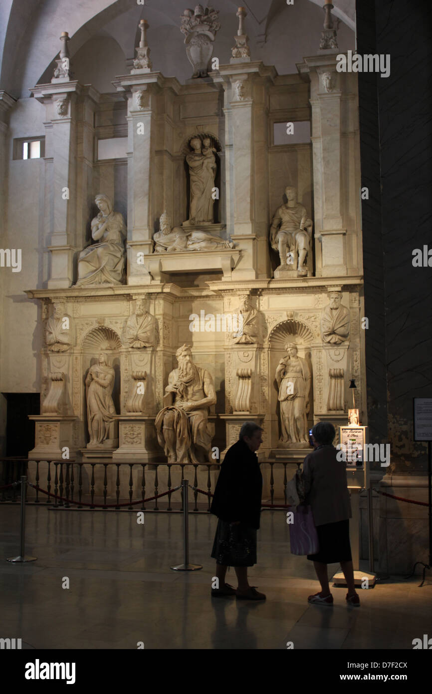 Moses von Michelangelo in San Pietro in Vincoli Kirche in Rom Italien Stockfoto