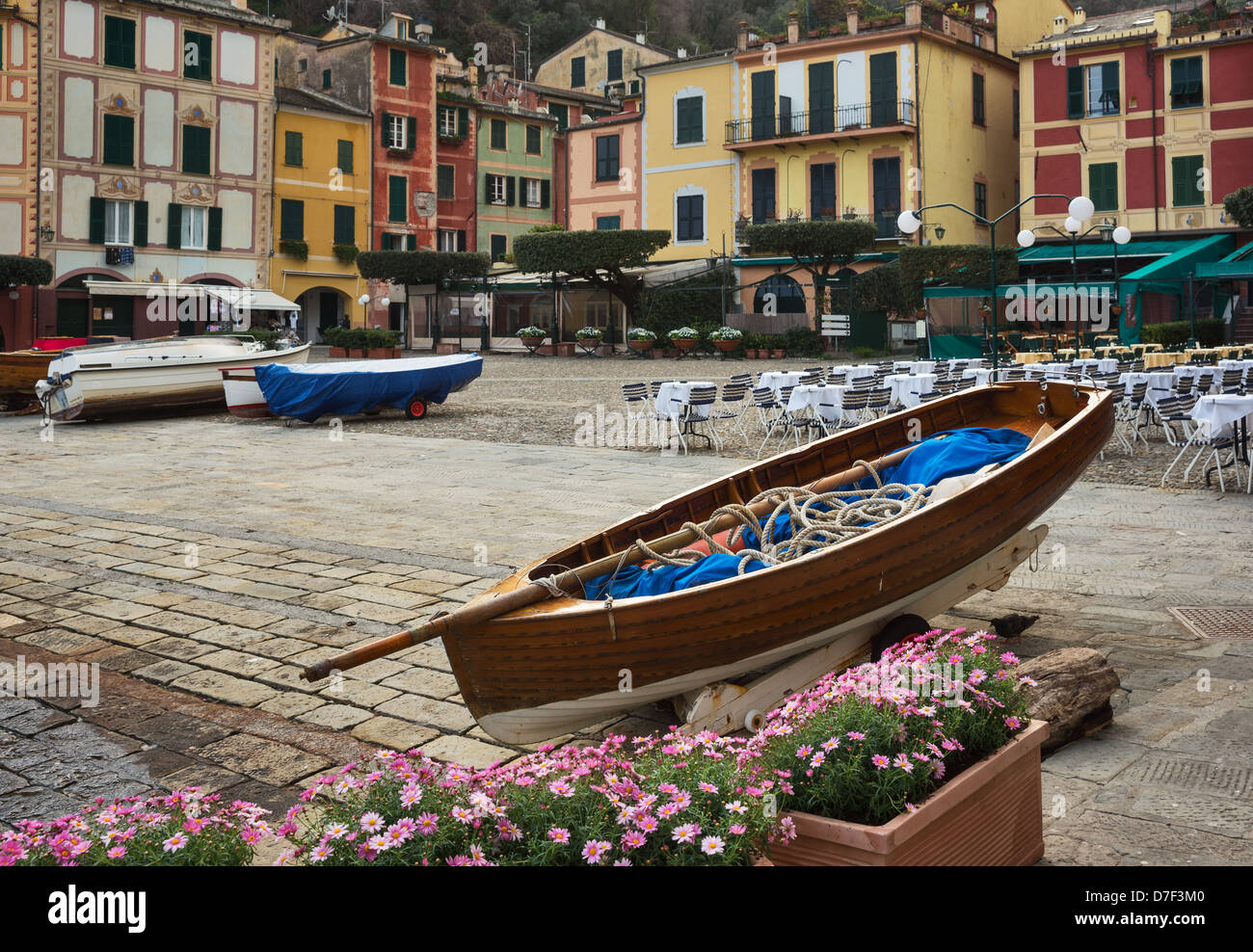 Malerischen Hafen von Portofino, einem italienischen Fischerdorf und gehobenen resort Stockfoto