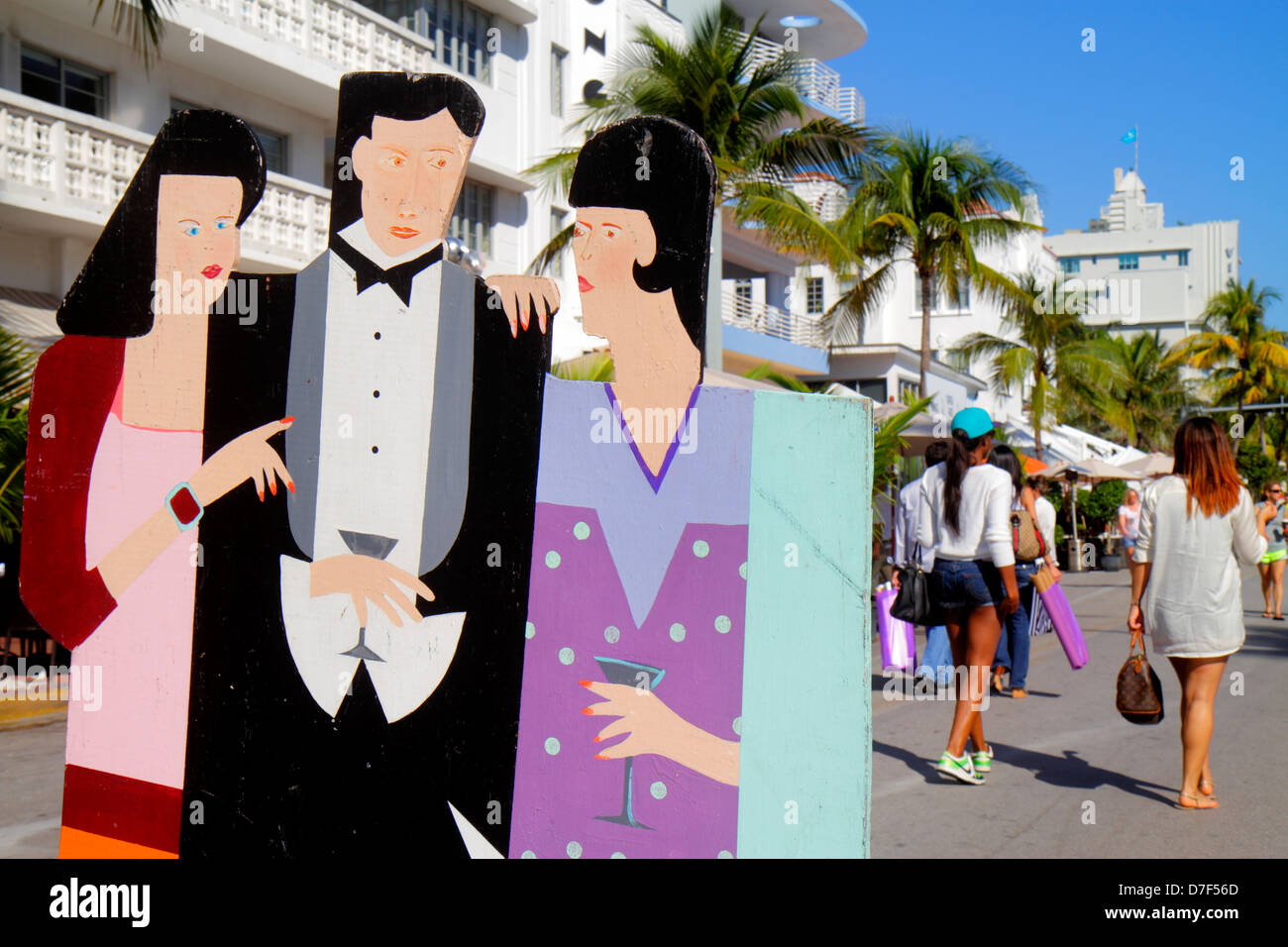 Miami Beach Florida, Ocean Drive, Art Deco Wochenende, Festival, Veranstaltung, Besucher reisen Reise touristischer Tourismus Wahrzeichen Kultur Kultur Kultur, vac Stockfoto