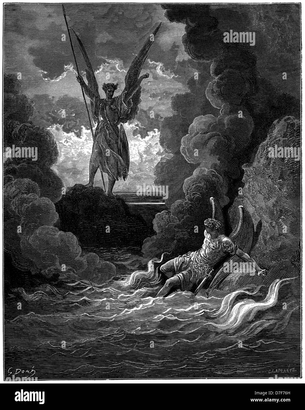 Miltons Satan und Beelzebub von Gustav Doree (Paradise Lost) Stockfoto