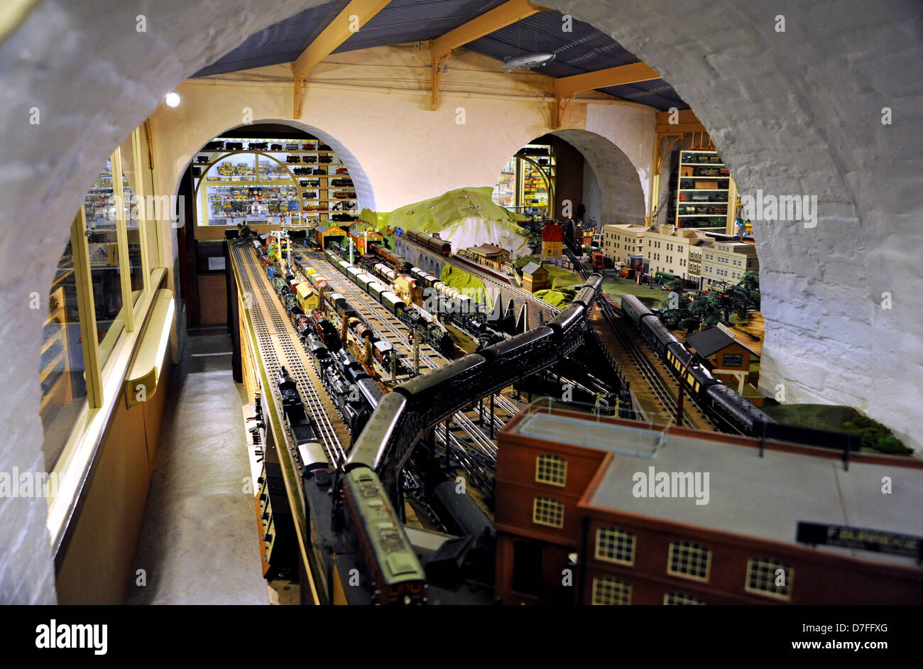 Brighton, Sussex, UK. 7. Mai 2013.  Brighton Toy Museum feiert den 150. Jahrestag der Geburt von Frank Hornby, die den berühmten Zug-Sets angelegt und Meccano. Das Museum ist im Besitz einer einwöchigen Feier der Ereignisse ab der 11. kann Foto genommen von Simon Dack/Alamy Live News Stockfoto