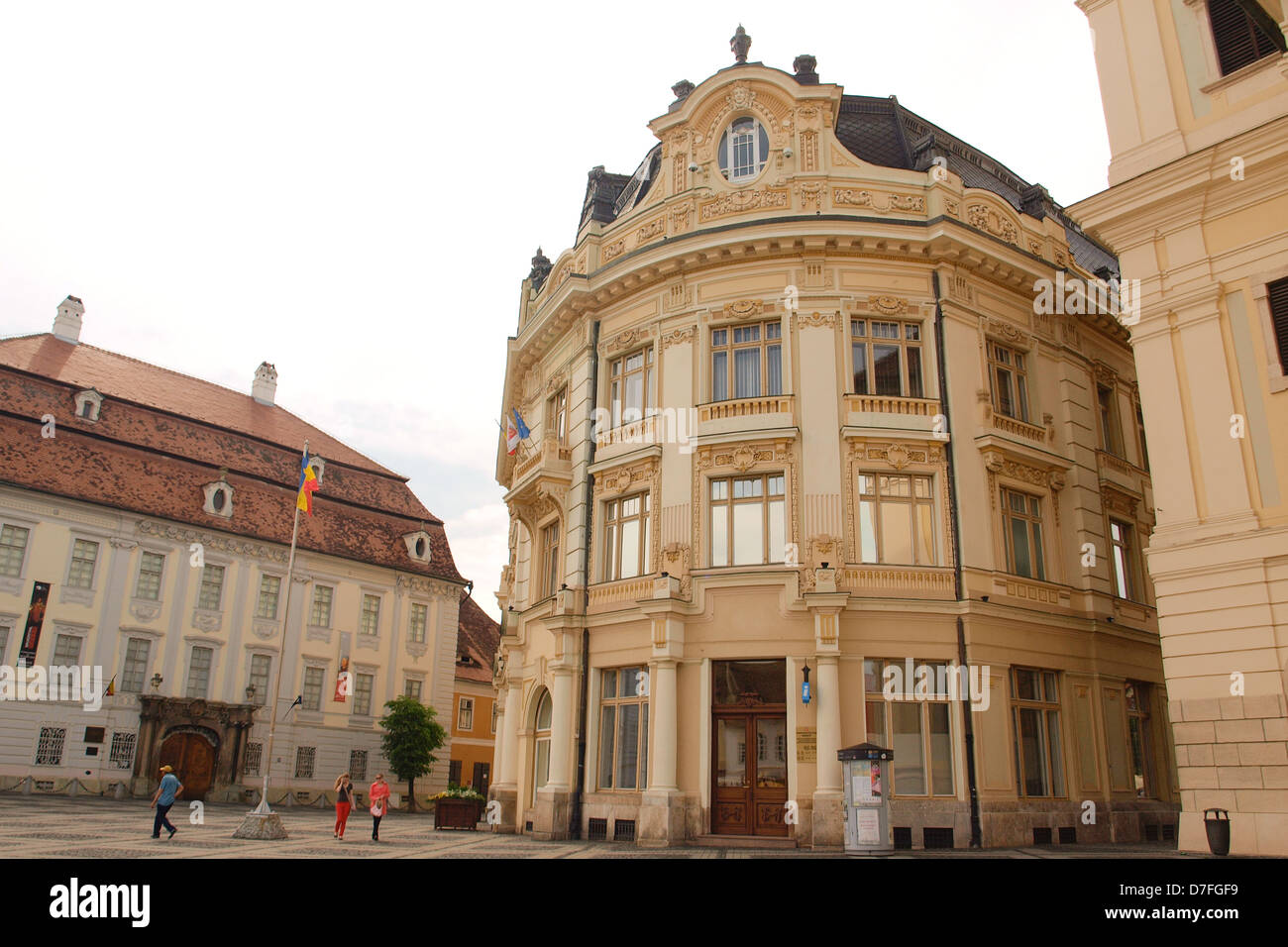 Rathaus von Sibiu. Stockfoto
