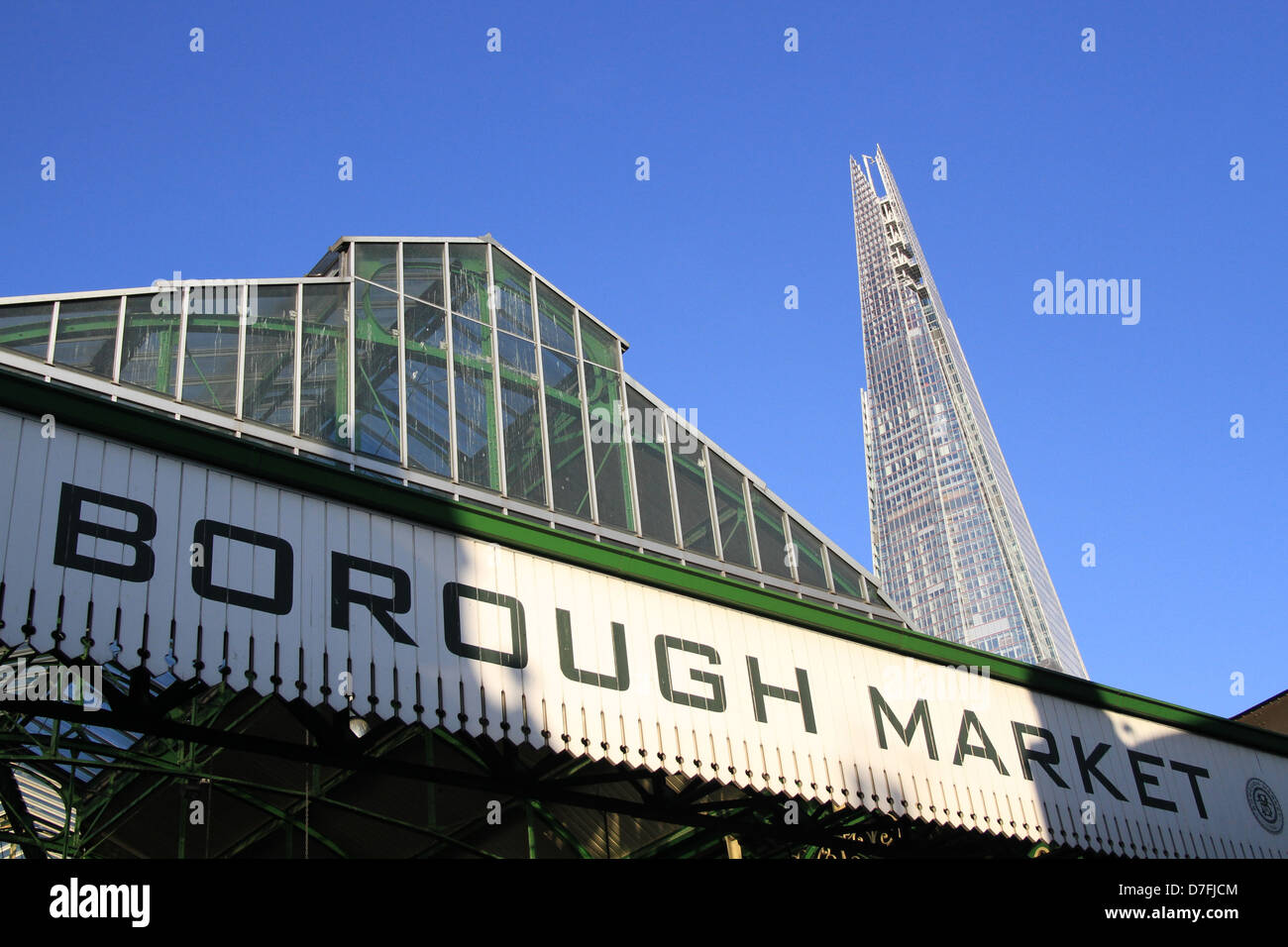 Borough Market ist ein groß- und Einzelhandel Lebensmittel-Markt in Southwark im Zentrum von London, England. Stockfoto