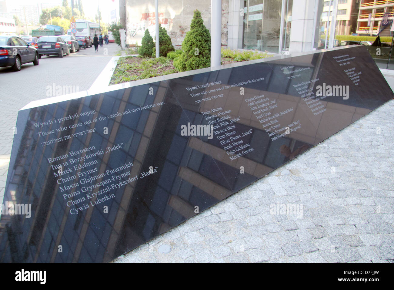 Denkmal zur Erinnerung an Simcha Rotem (Kasik) führenden heroischen Flucht aus dem brennenden Warschauer Ghetto Stockfoto