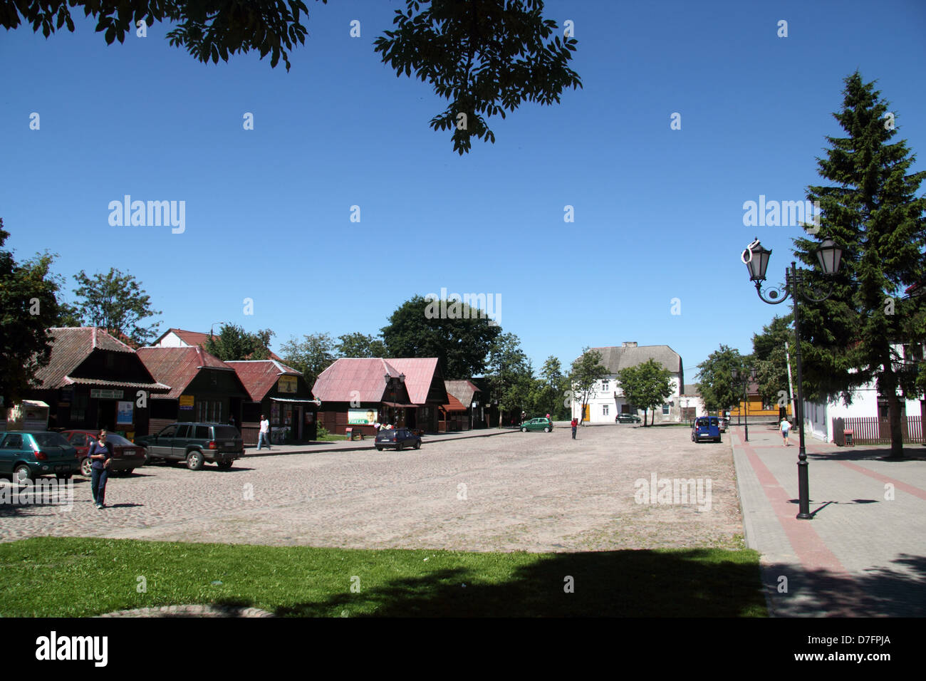 Tykocin der Altstädter Ring, wo Juden zur Vernichtung am 25 / 26. August 1941 Polen versammelt waren Stockfoto