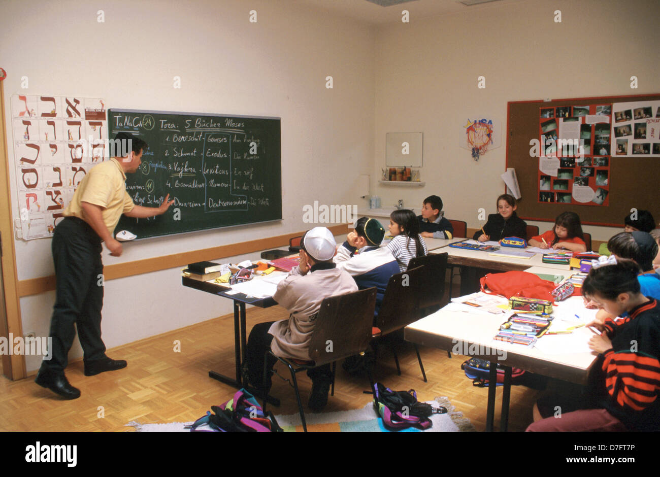 Jüdische Erziehung an der Elementary School in Nürnberg, Deutschland Stockfoto