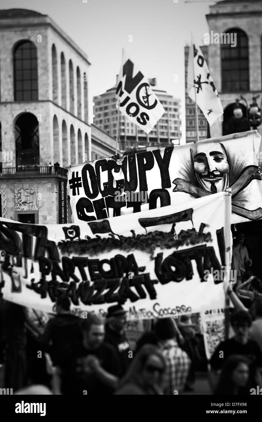 Soziale Proteste. Mailand, Italien. Mai 2013. Stockfoto
