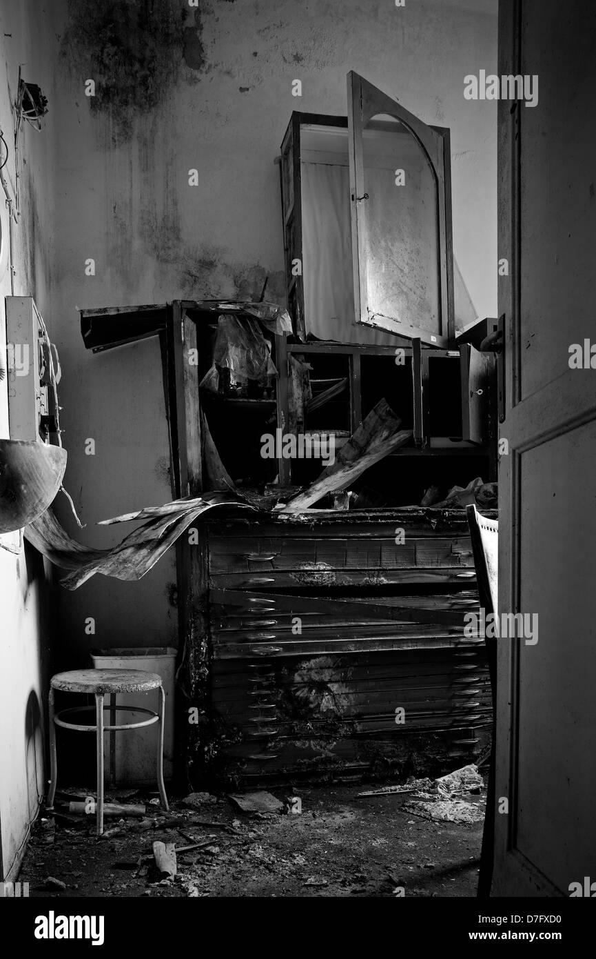 Verlassene Kirche Sakristei Stockfoto