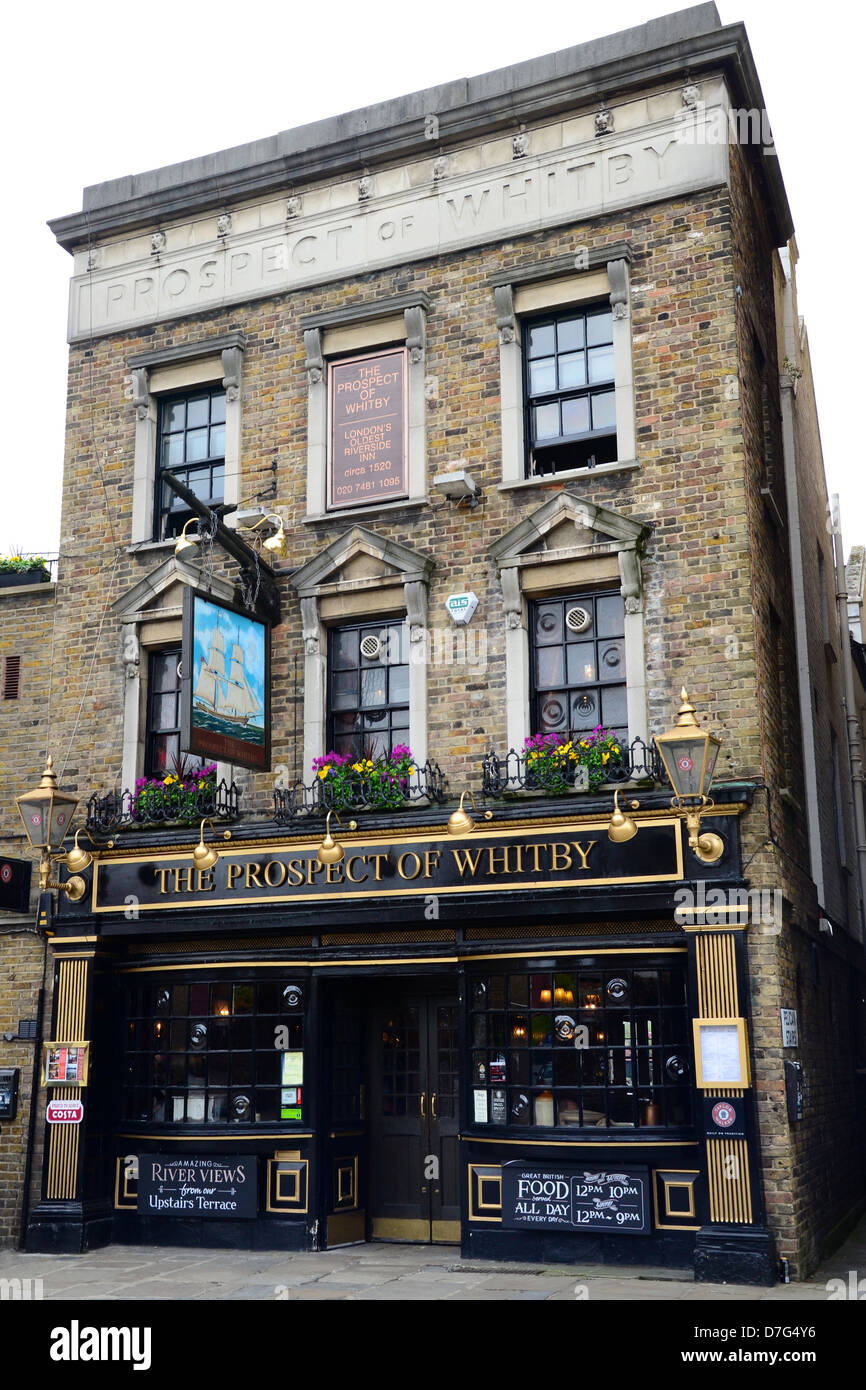 Der Prospect of Whitby Pub, Wapping Wand, Wapping, London Stockfoto