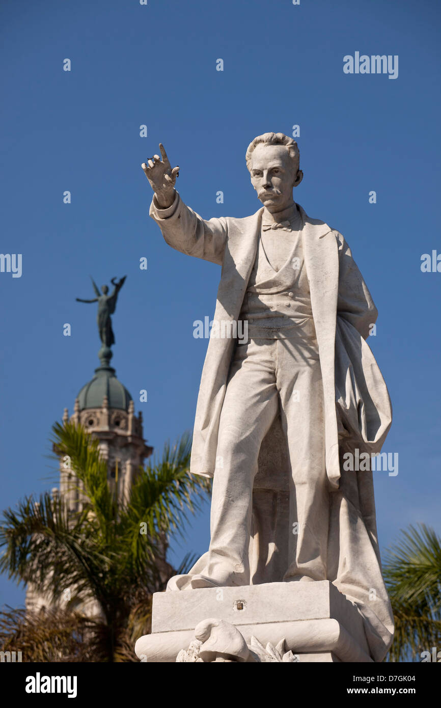 Jose Marti Denkmal auf den zentralen Platz Parque Central in Havanna, Kuba, Karibik Stockfoto