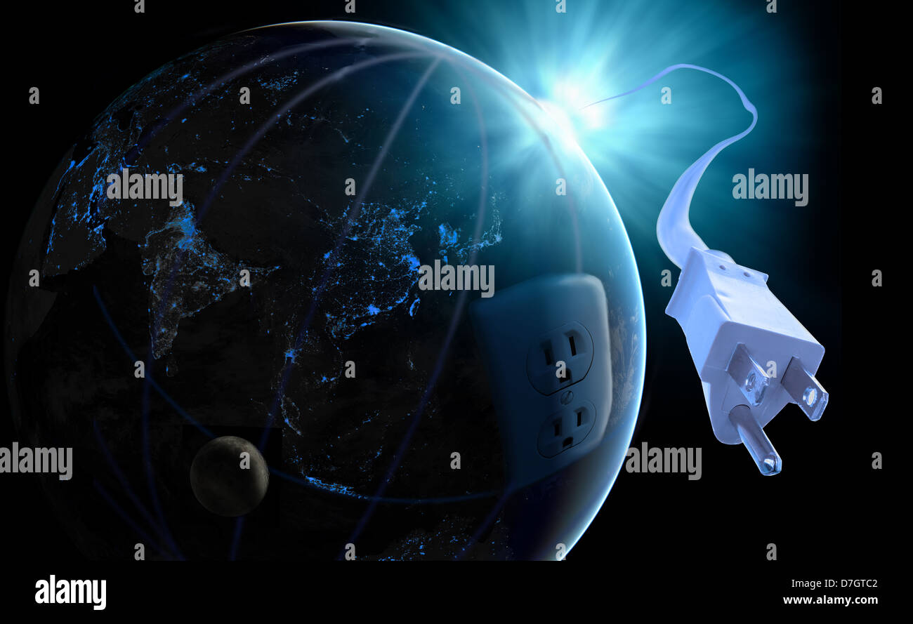 Globale Solarstrom Idee. Stockfoto