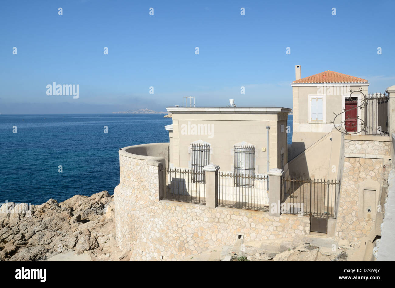 Marégraphe (1883) Mean Sea Level (MSL) Messung Marseille Frankreich Stockfoto