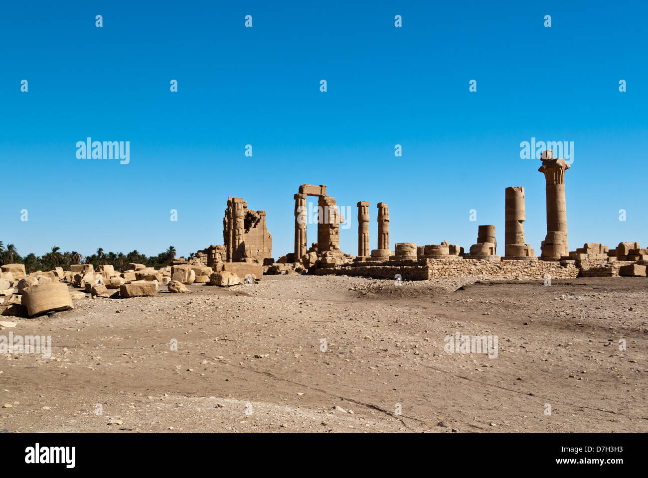 die Spalten Amenhotep III' Soleb Tempel, Nord-Sudan Stockfoto