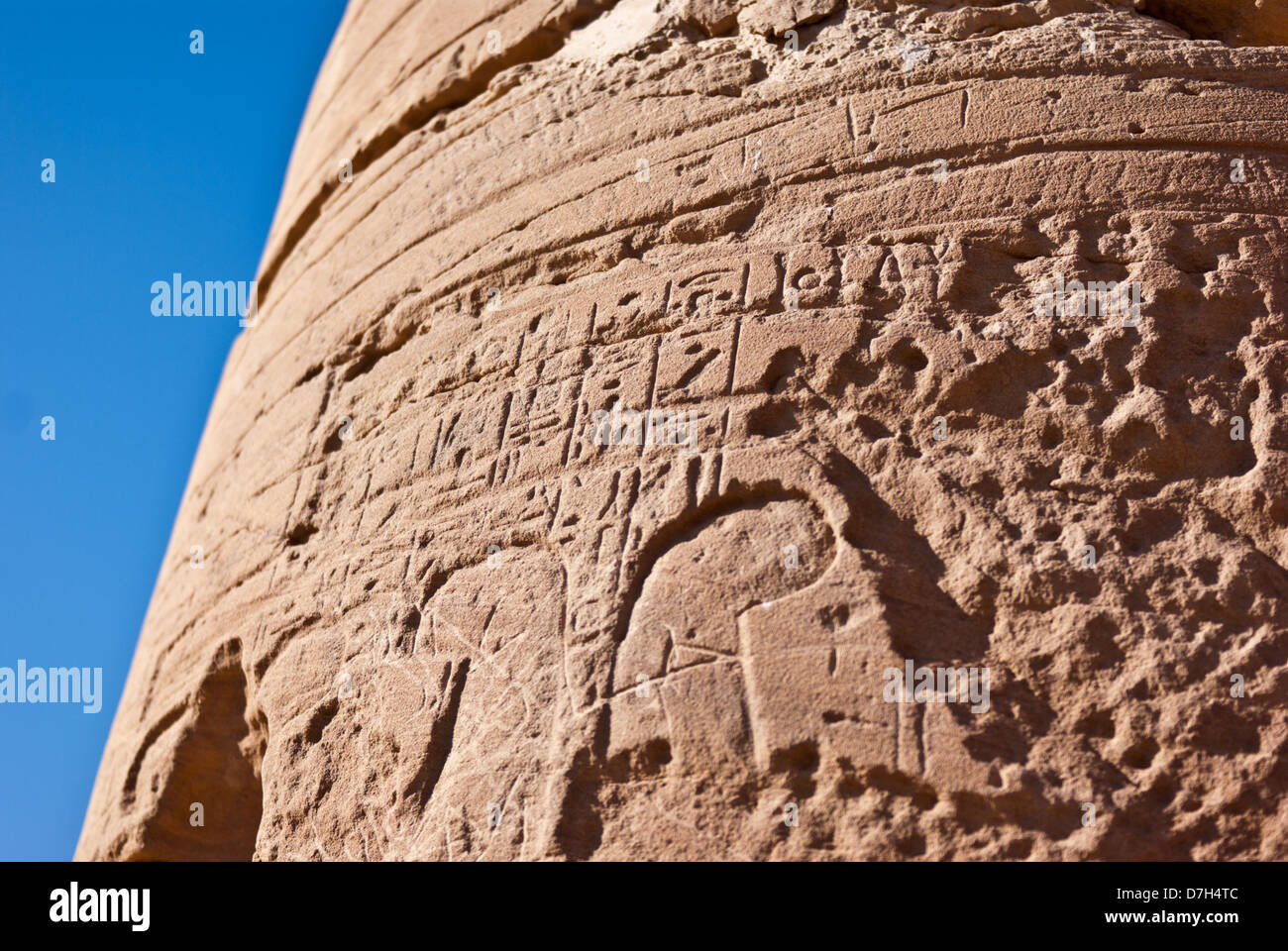 Detail der Spalte Echnatons Sesibi Tempel der Aten (Aton), Sudan Stockfoto