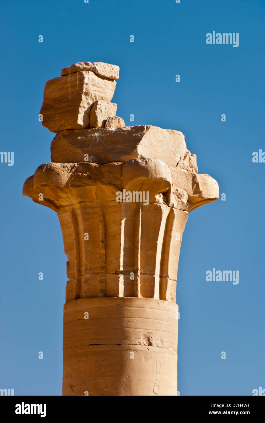 Eine Spalte von Amenhotep III' Soleb Tempel, Nord-Sudan Stockfoto