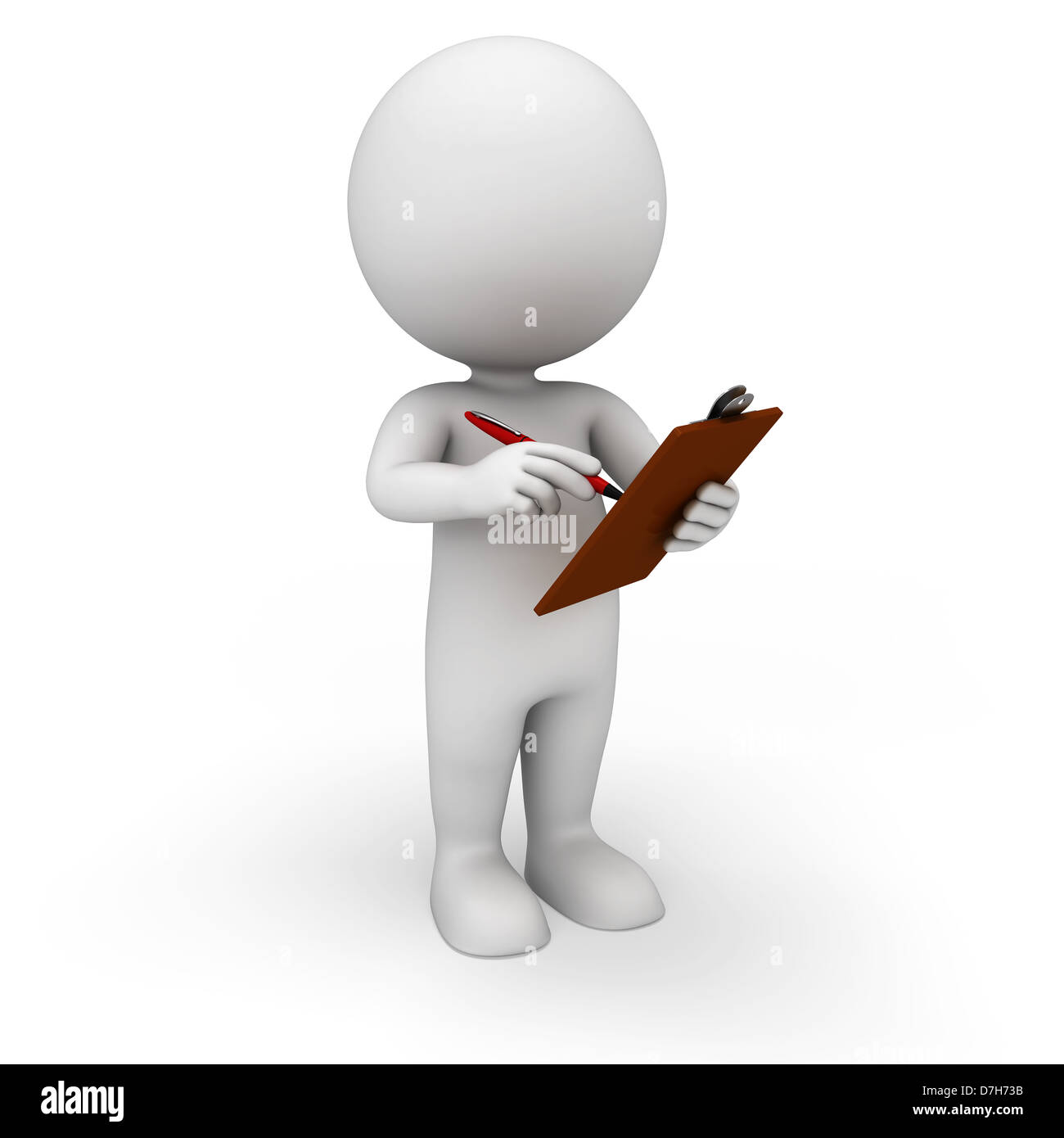 3D weiße Menschen isoliert auf weißem Hintergrund Stockfoto