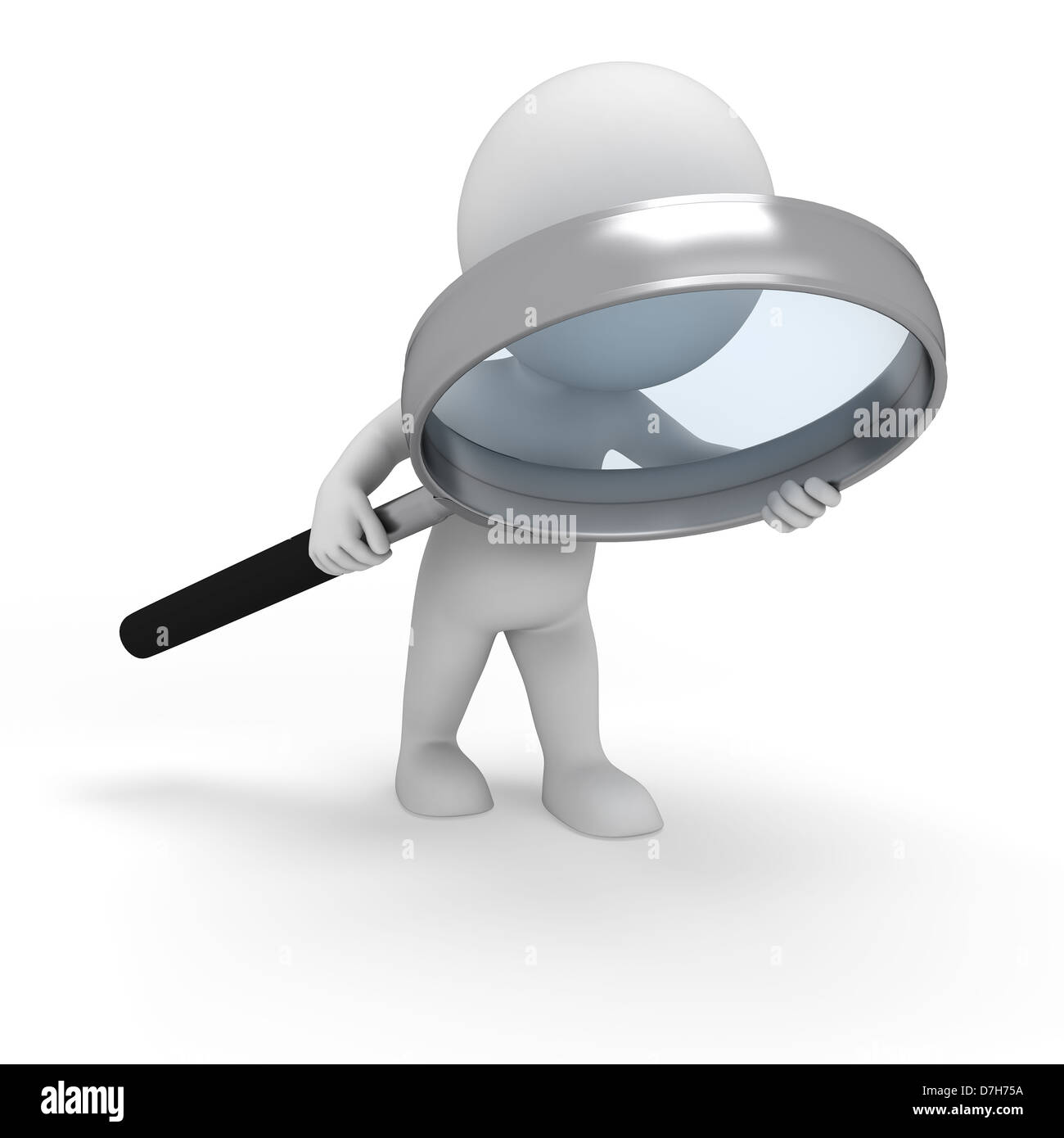 3D weiße Menschen isoliert auf weißem Hintergrund Stockfoto